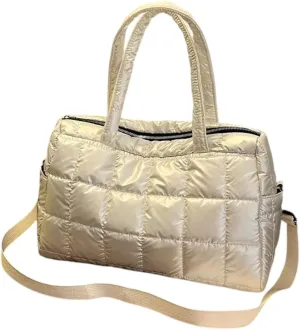Quilted Lightweight Polyester Bag for Women – Versatile Travel Tote, Durable, Stylish Handbag for Work, Shopping & Daily Use