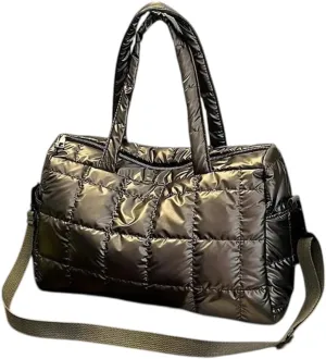 Quilted Lightweight Polyester Bag for Women – Versatile Travel Tote, Durable, Stylish Handbag for Work, Shopping & Daily Use