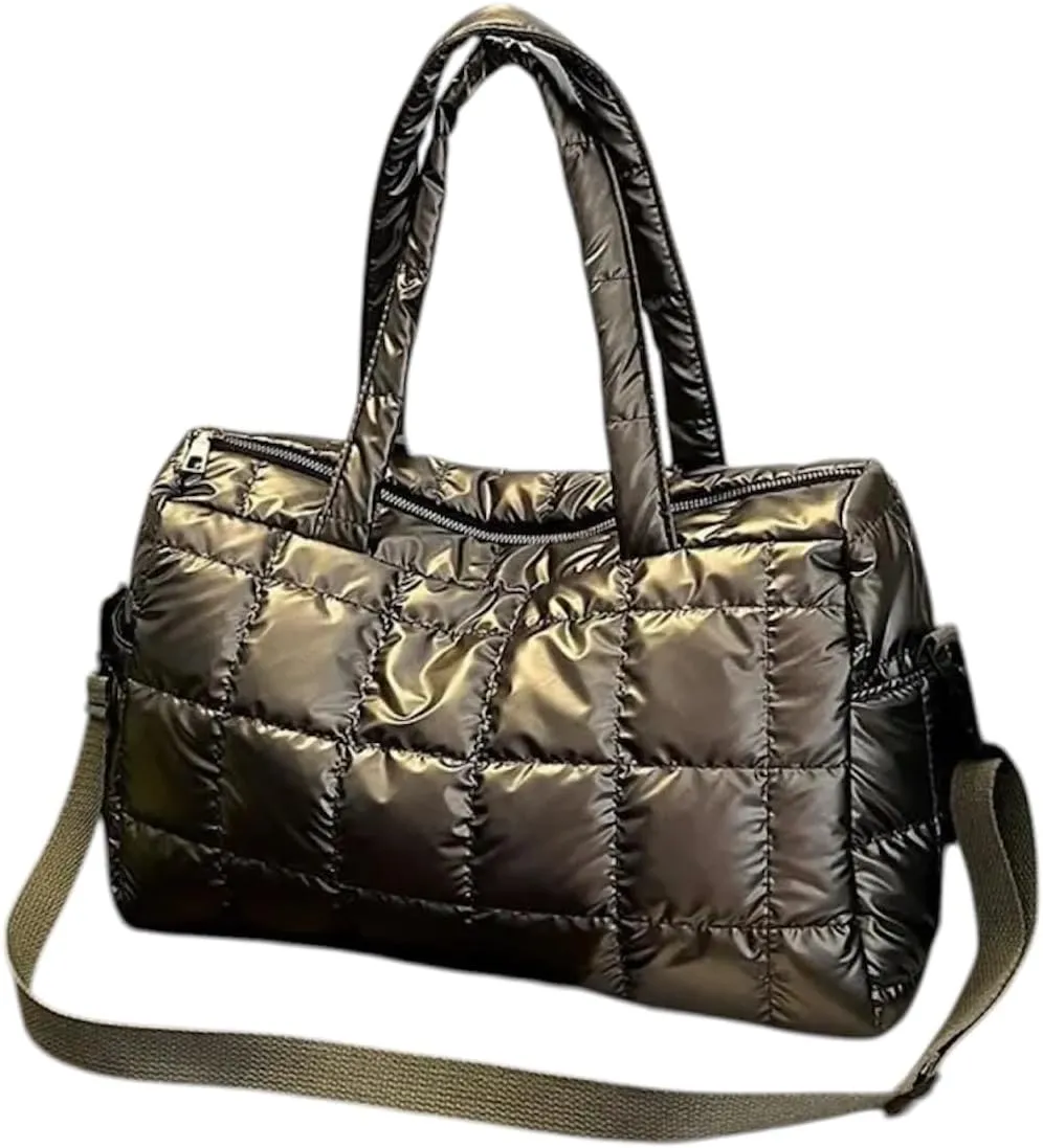 Quilted Lightweight Polyester Bag for Women – Versatile Travel Tote, Durable, Stylish Handbag for Work, Shopping & Daily Use