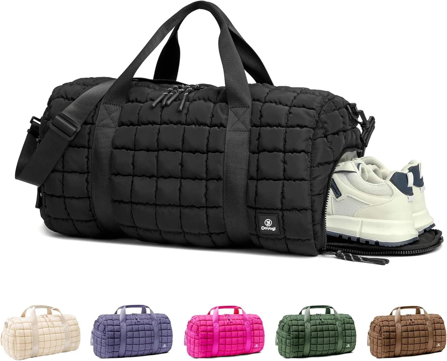 Quilted Puff Travel bag Set-Black