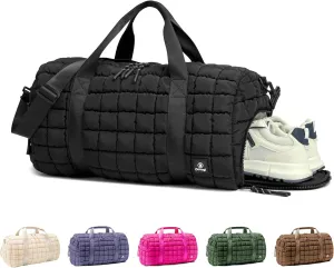 Quilted Puff Travel bag Set-Black