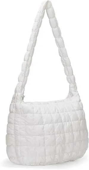 Quilted Puffer Tote Bag for Women Large Quilted Tote Bag Lightweight Nylon Puffy Quilted Padding Hobo Bag Quilted Bag