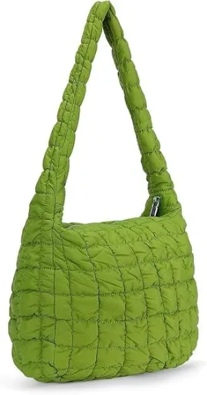 Quilted Puffer Tote Bag for Women Large Quilted Tote Bag Lightweight Nylon Puffy Quilted Padding Hobo Bag Quilted Bag