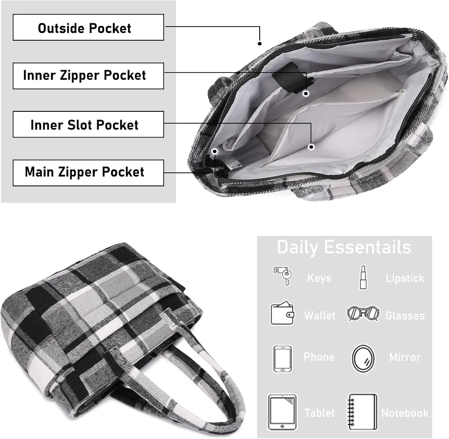 Quilted Puffer Tote Bag for Women Stylish Work Tote with Multiple Compartments Puffy Handbag