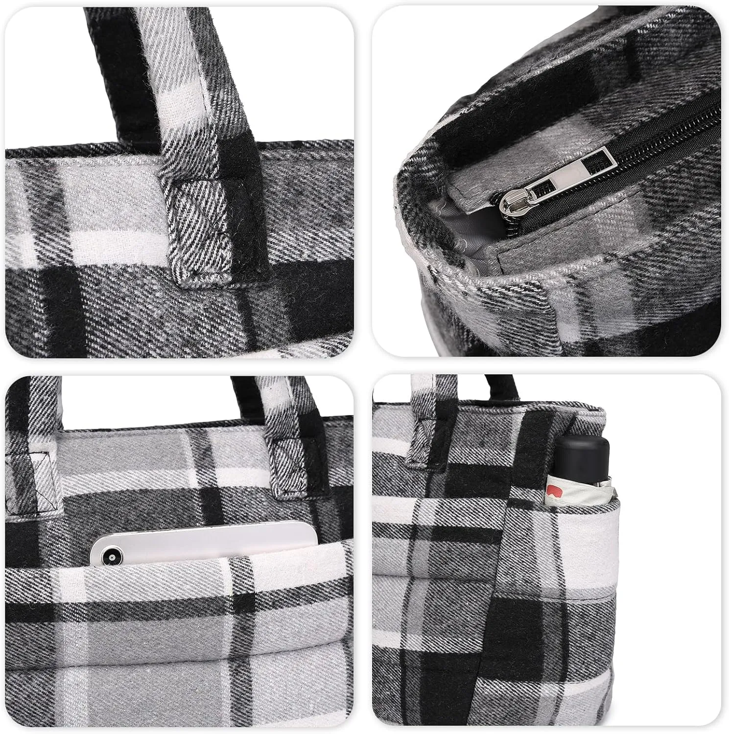 Quilted Puffer Tote Bag for Women Stylish Work Tote with Multiple Compartments Puffy Handbag
