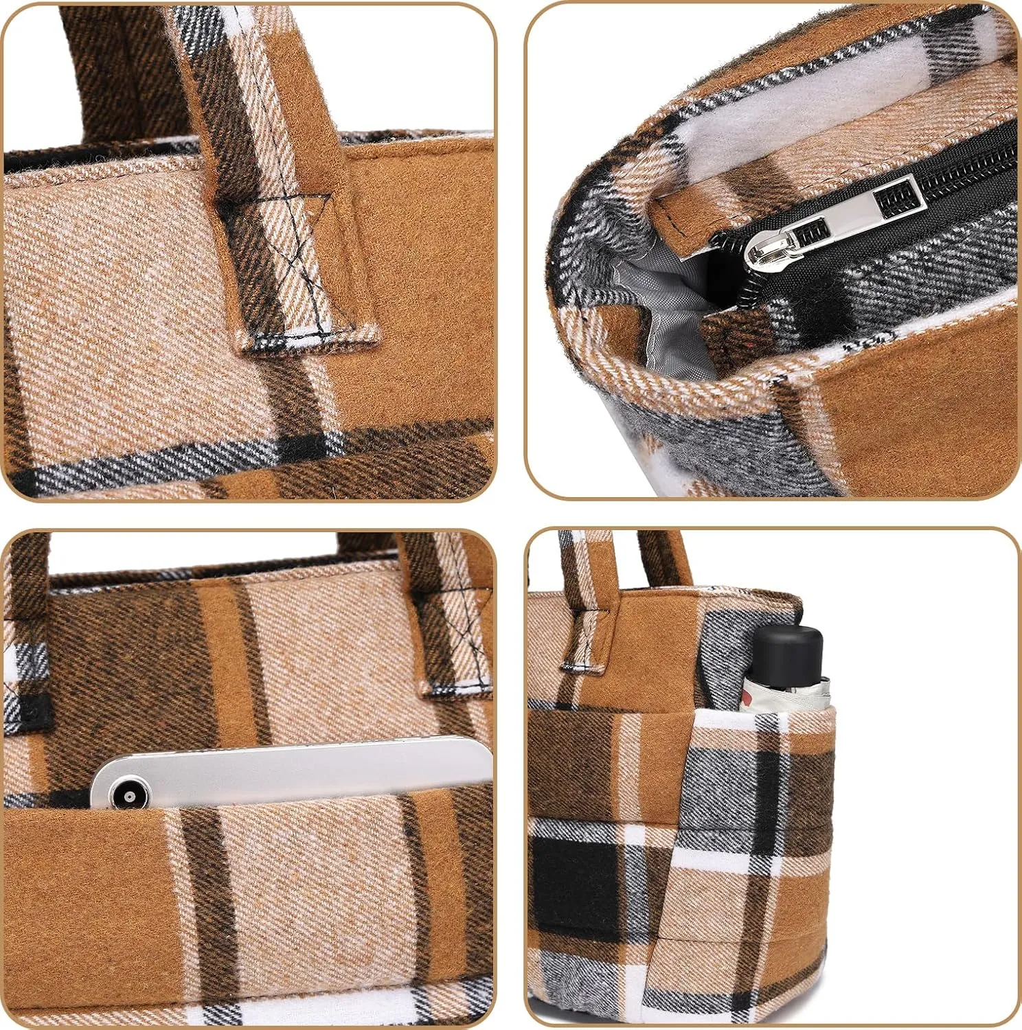 Quilted Puffer Tote Bag for Women Stylish Work Tote with Multiple Compartments Puffy Handbag