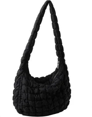 Quilted Puffer Tote Bags for Women Lightweight Quilted Padding Shoulder Bag Satchel Handbag Zip Puffer Bag Green