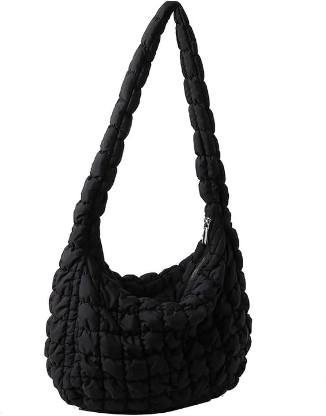 Quilted Puffer Tote Bags for Women Lightweight Quilted Padding Shoulder Bag Satchel Handbag Zip Puffer Bag Green