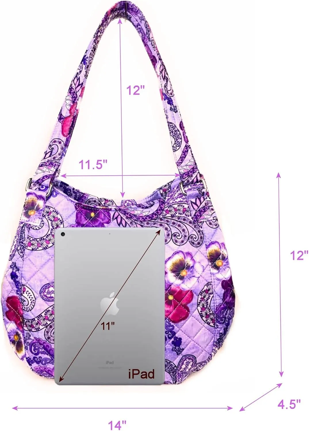 Quilted Shoulder Tote Bag Handbag