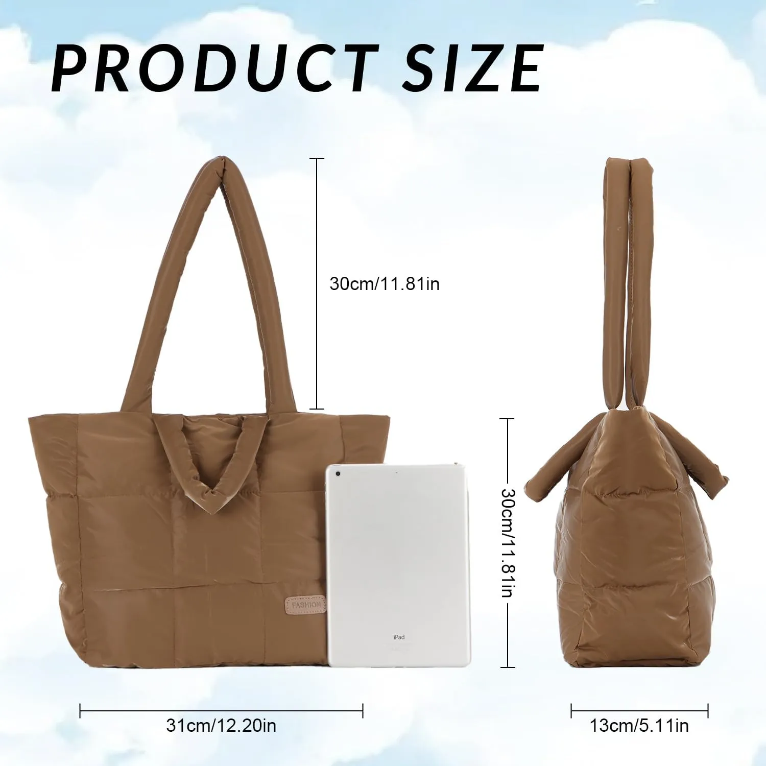 Quilted Tote Bag for Women Large Quilted Puffer Bag Work Tote