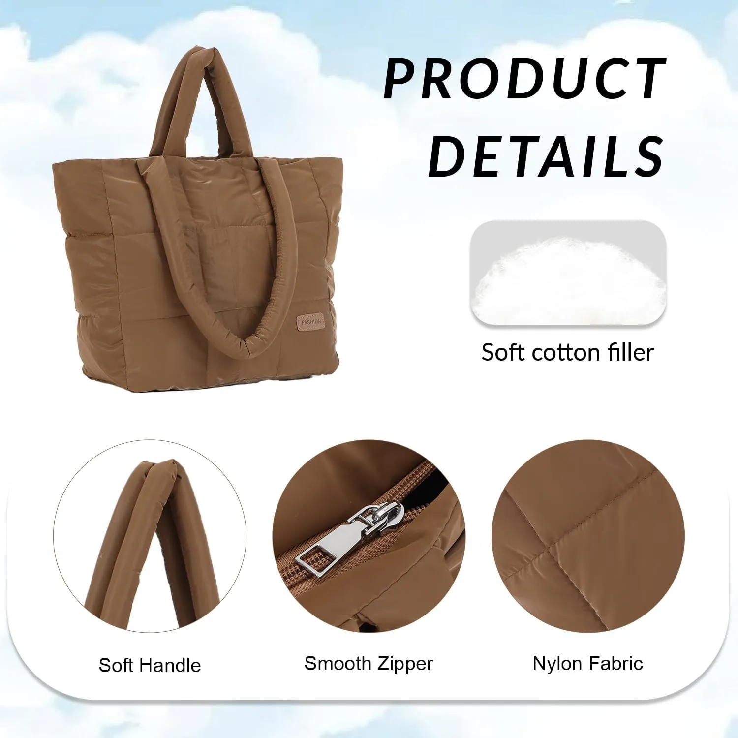 Quilted Tote Bag for Women Large Quilted Puffer Bag Work Tote