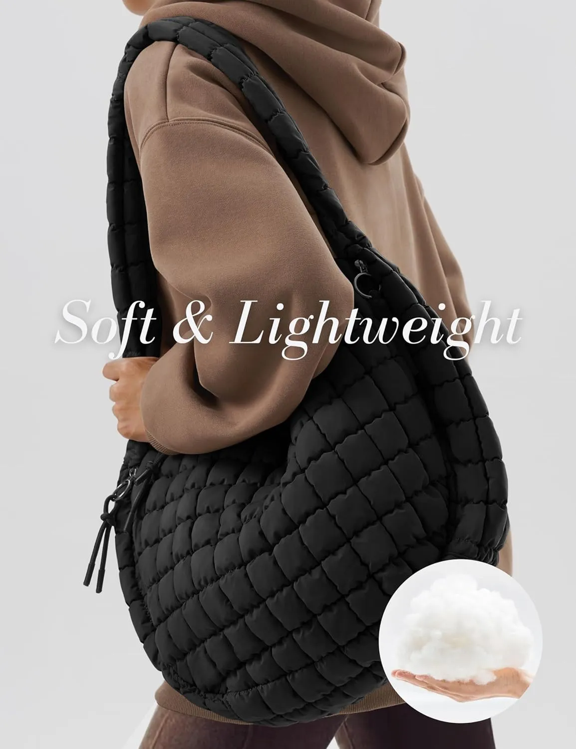 Quilted Tote Bag Large Quilting Cute Puffer Shoulder Bag Lightweight Quilted Padding Hobo Bag for Women Winter Fashion
