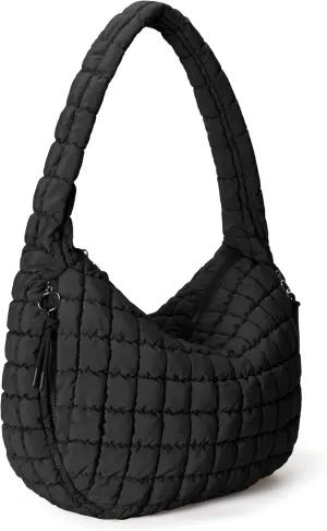 Quilted Tote Bag Large Quilting Cute Puffer Shoulder Bag Lightweight Quilted Padding Hobo Bag for Women Winter Fashion