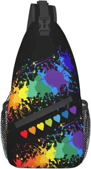 Rainbow LGBT Pride Sling Backpack Multipurpose Chest Bag Hiking Travel Daypack Crossbody Shoulder Bag Outdoor Unisex