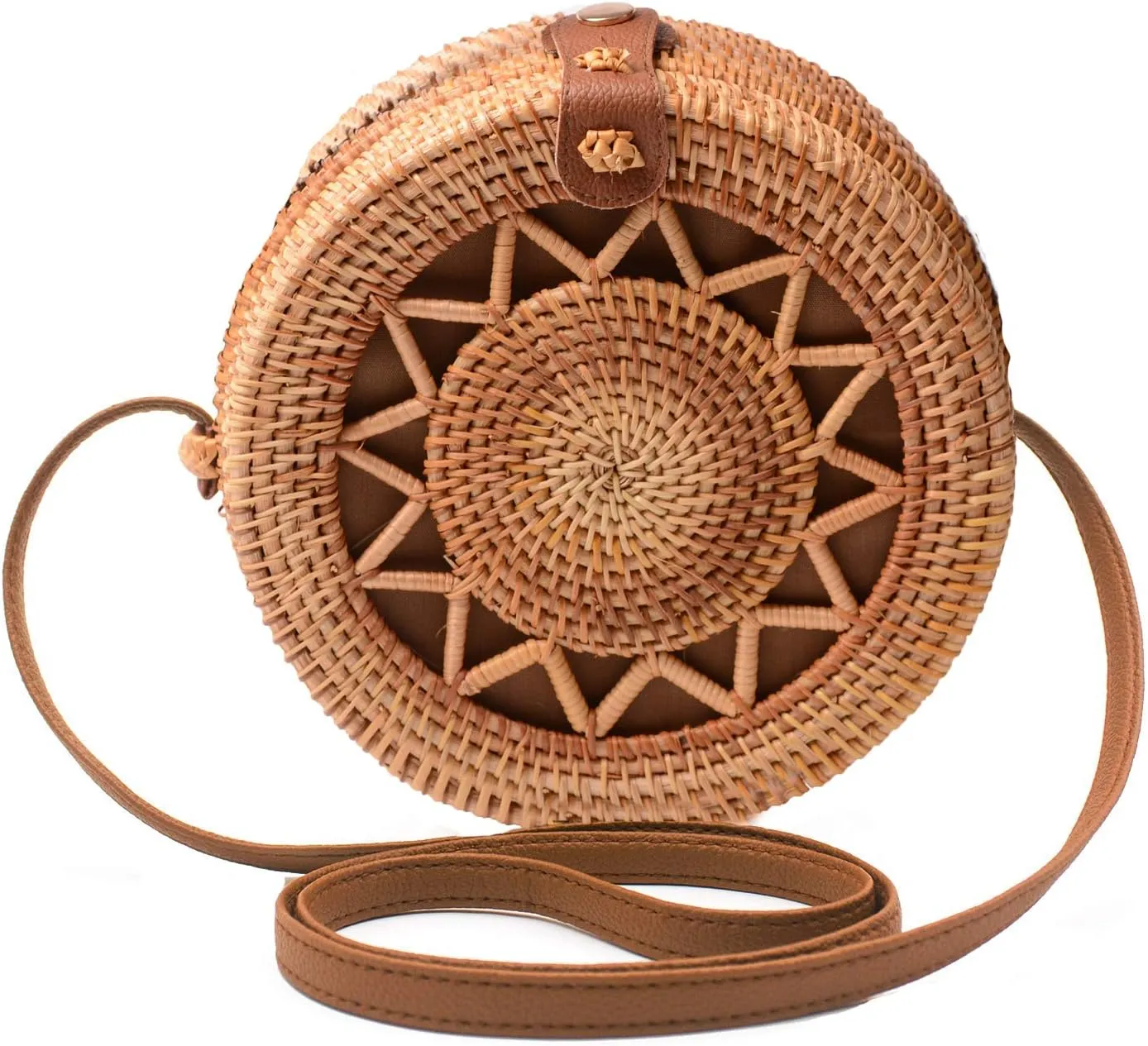 Rattan Summer Straw Beach Bag - Woven Wicker Basket Vacation Purse - Gifts for Women
