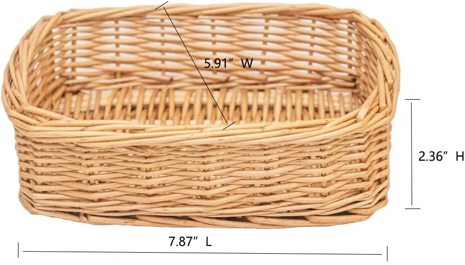 Rectangle small wicker baskets for sundries 3pcs storage bins.