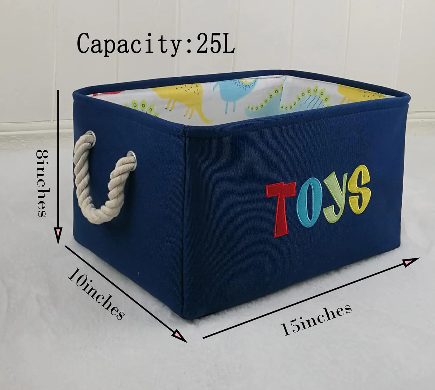 Rectangular Storage Basket Collapsible Organizer Bin Waterproof Toy Box for Organizing Home/Dorm/Kitchen/Pet/Office/Closet/Shelf/Gift Baskets