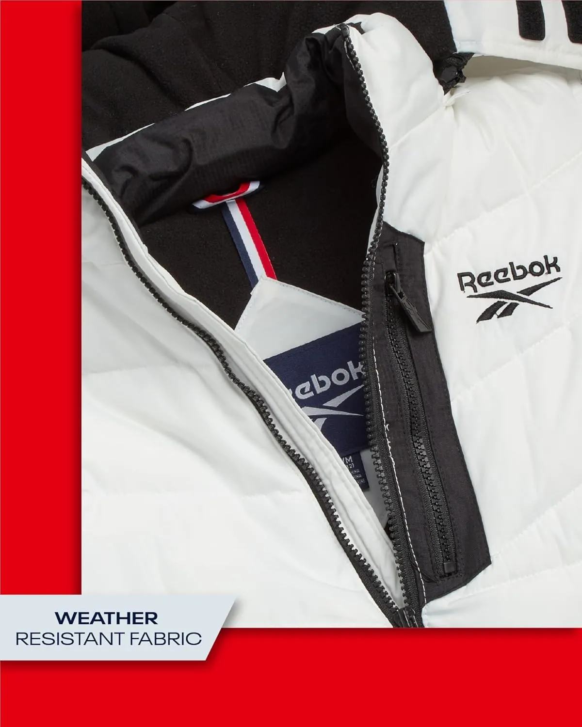 Reebok Boys Puffer Jacket - Heavyweight Weather Resistant Quilted Jacket for Boys - Fleece Insulated Winter Jackets with Hood