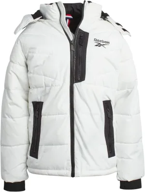 Reebok Boys Puffer Jacket - Heavyweight Weather Resistant Quilted Jacket for Boys - Fleece Insulated Winter Jackets with Hood