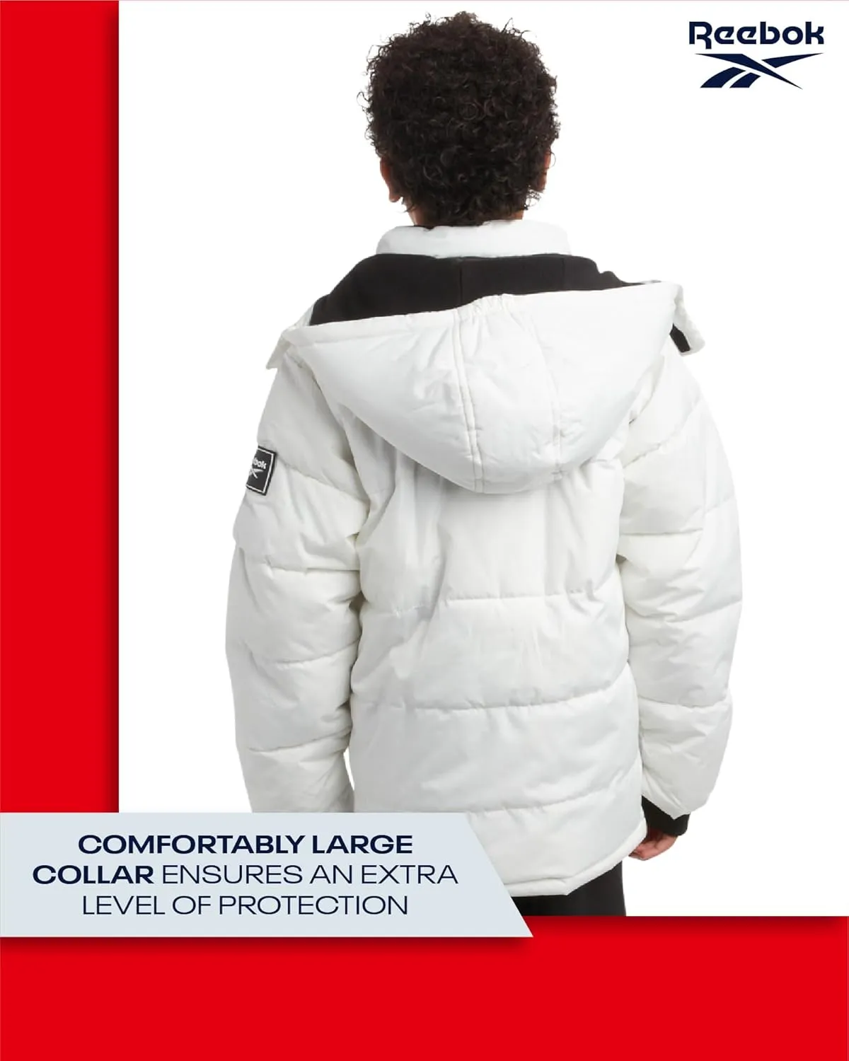 Reebok Boys Puffer Jacket - Heavyweight Weather Resistant Quilted Jacket for Boys - Fleece Insulated Winter Jackets with Hood