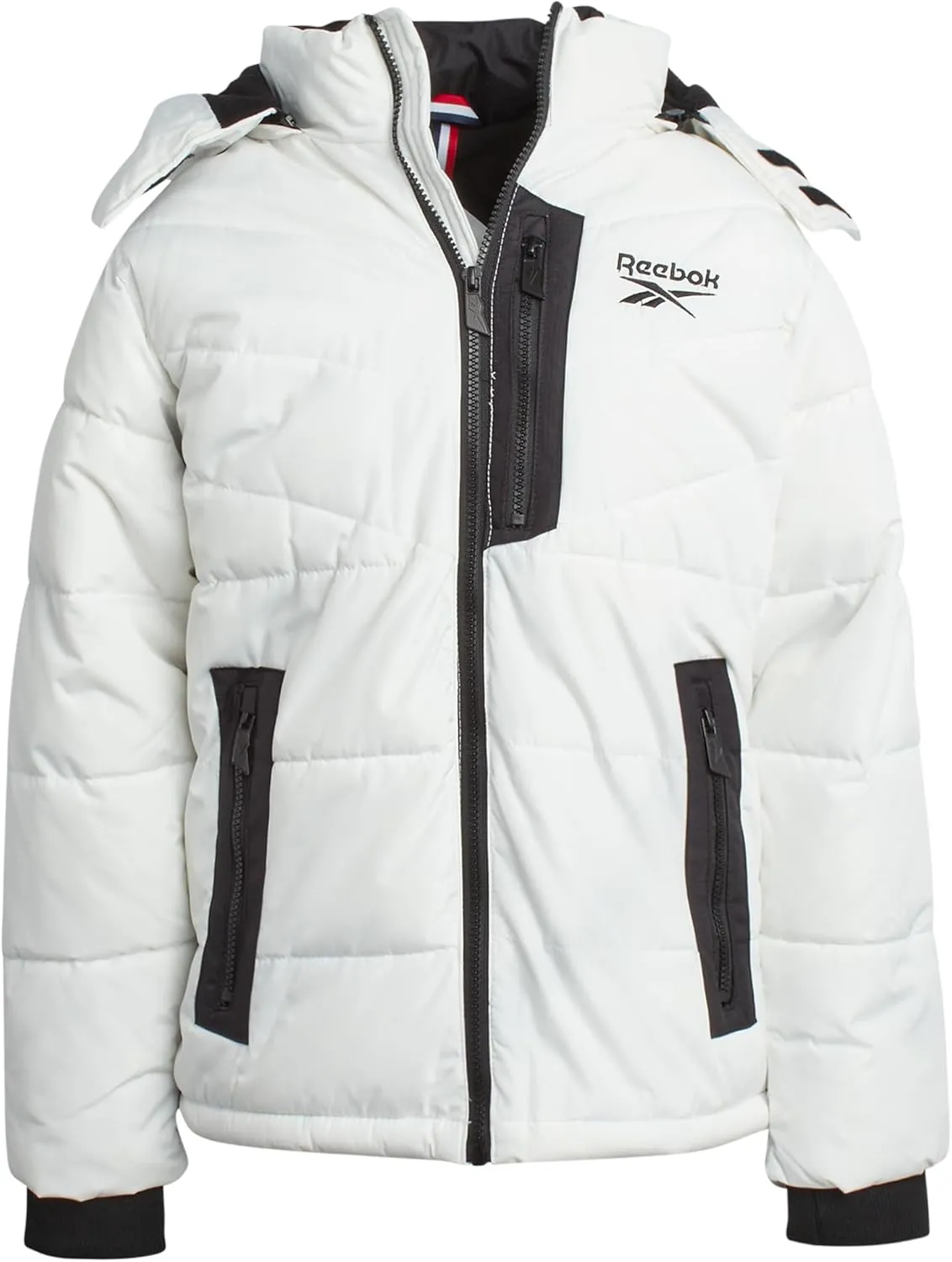 Reebok Boys Puffer Jacket - Heavyweight Weather Resistant Quilted Jacket for Boys - Fleece Insulated Winter Jackets with Hood