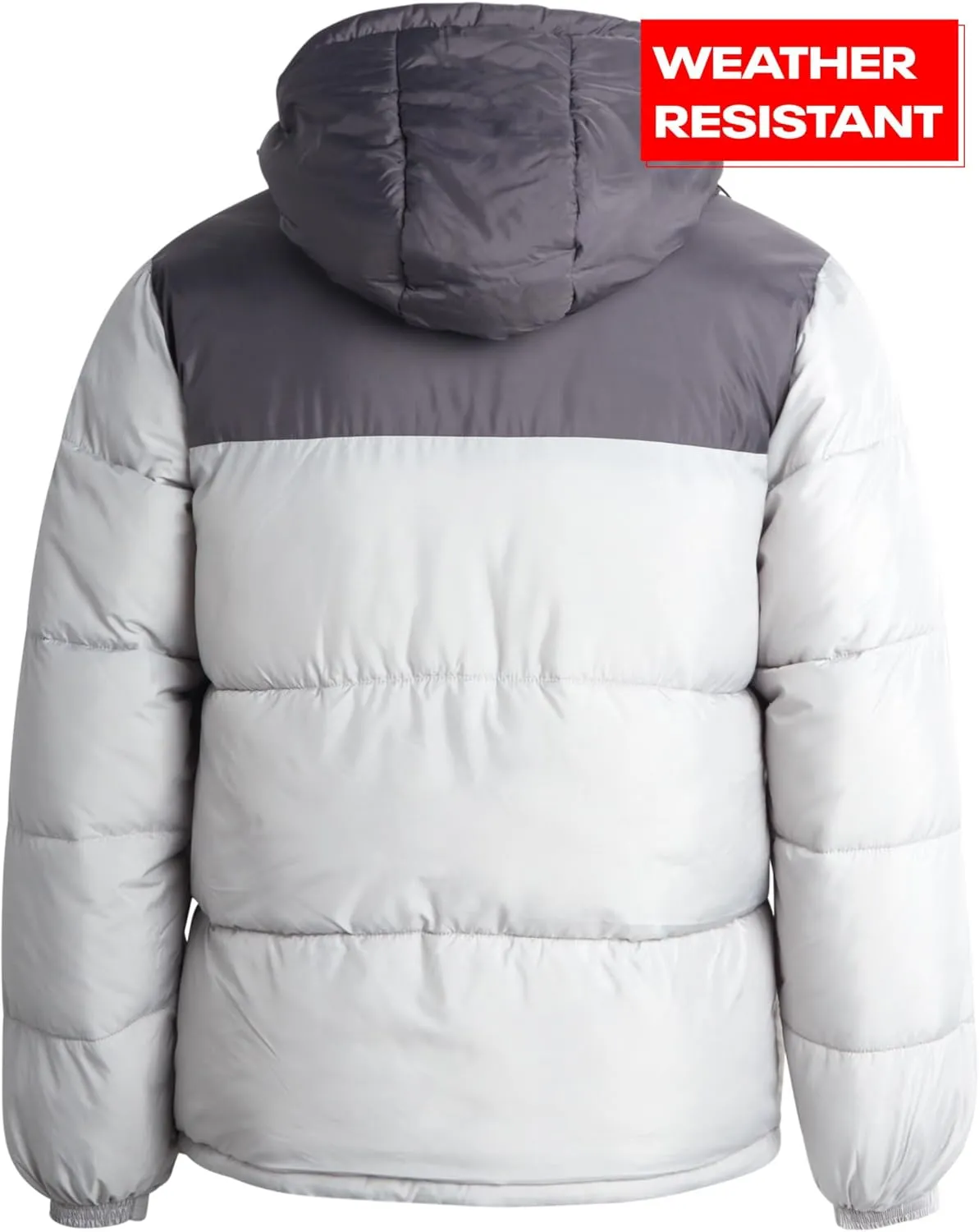 Reebok Mens Puffer Jacket - Heavyweight Quilted Mens Jacket with Wide Hood - Weather Resistant Winter Jackets for Men (S-XL)