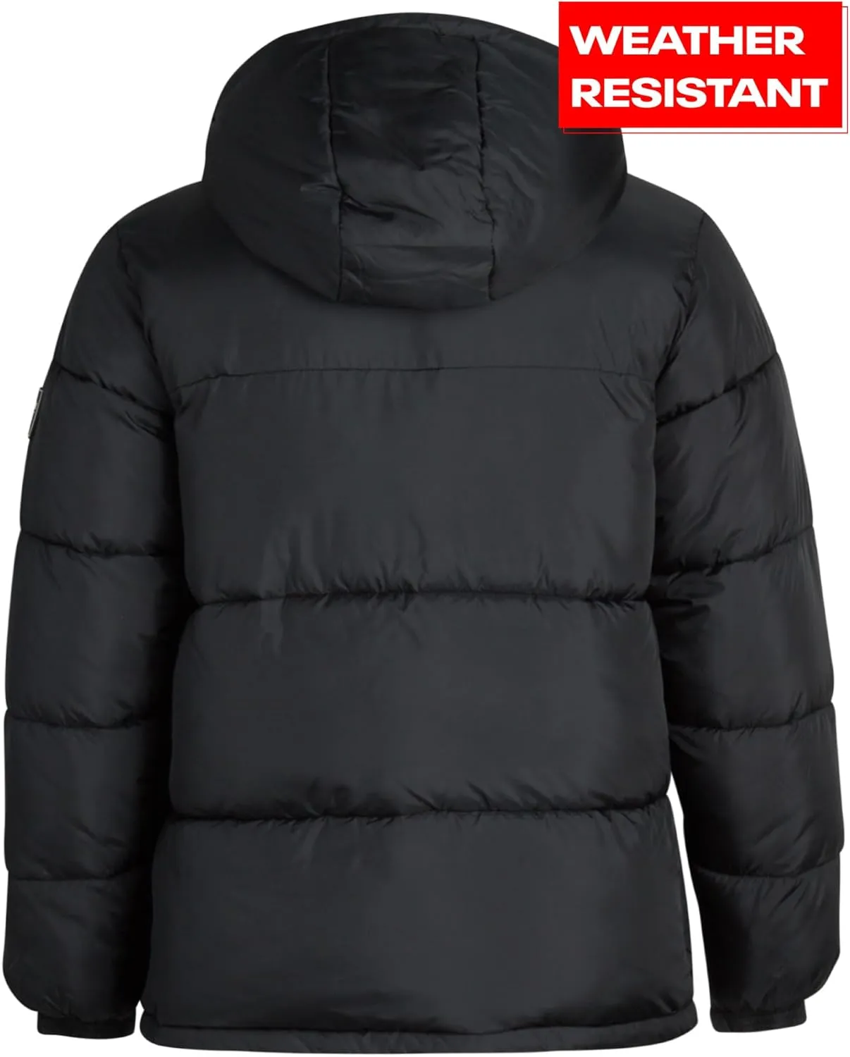 Reebok Mens Puffer Jacket - Heavyweight Quilted Mens Jacket with Wide Hood - Weather Resistant Winter Jackets for Men (S-XL)