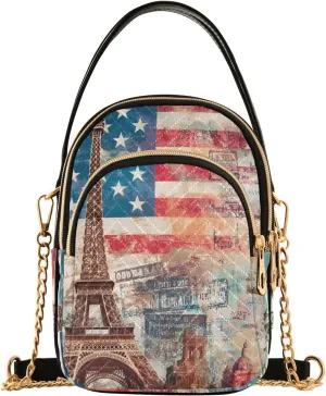 Retro Landmarks Collection Crossbody Purse for Women Travel Handbag Small Shoulder Bag