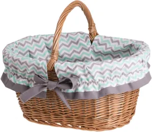 Retro Woven Wicker Shopping Basket in Natural Colour, Vintage Style, Wicker Basket Oval