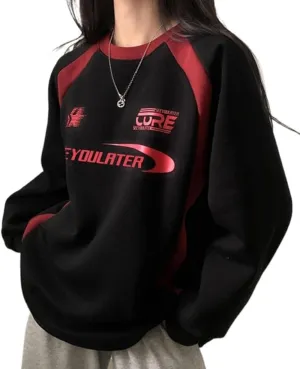 RICHTRUE Parachute Pullover Windbreaker Long Sleeve Jersey Shirt Y2k Oversized Shirts Grunge Rapper Streetwear 2000s Vintage