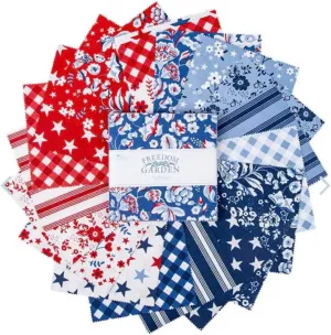 Riley Blake Collection of Freedom Garden by My Mind’s Eye, Premium Quilting Fabric, Perfect for Quilting, Crafting, Sewing Projects and More… (5" Stacker)