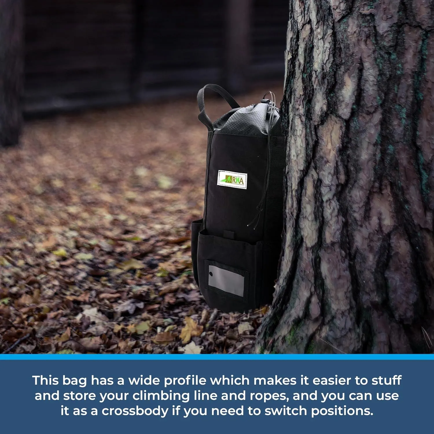 Rock-N-Rescue Arbor Rope Storage Bag - Rock and Tree Climbing Equipment, Arborist Gear, Bucket Style Backpack, Waterproof Nylon Material, Blue, 150'