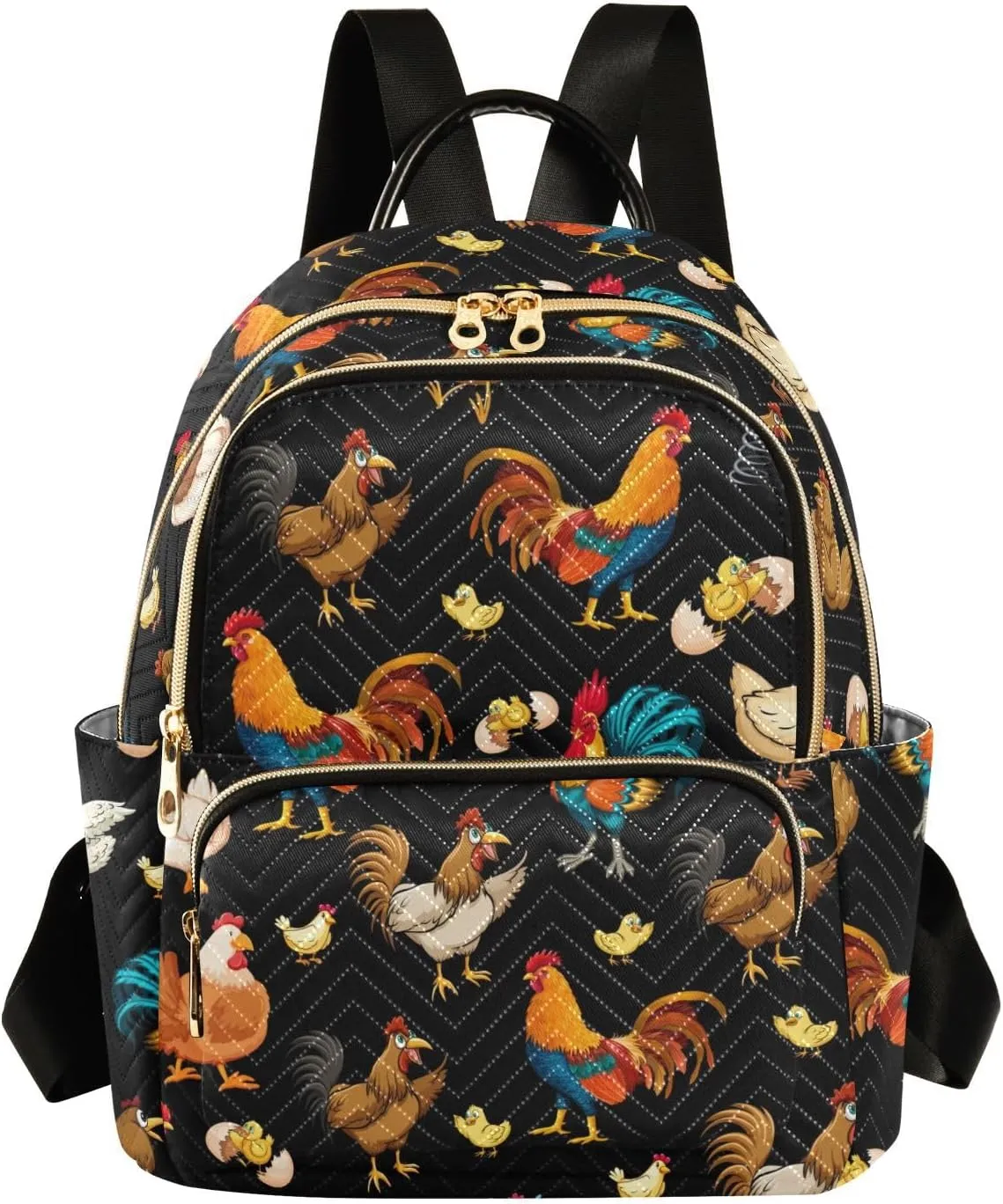 Rooster Chicken Mini Backpack for Women, Travel Backpack Purse Daypack Shoulder Bag for Ladies