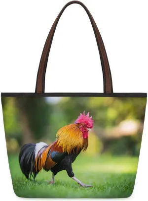 Rooster Grassland Tote Bag for Women Womens Handbags Tote Bag for Work Shopping Travel Beach