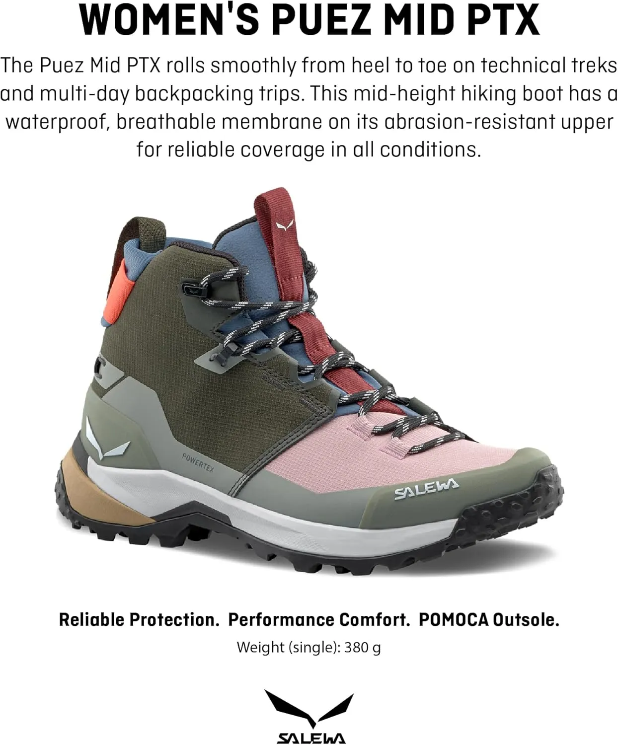 Salewa Women's Puez 2 Mid Powertex Boots - Waterproof Hiking & Trekking Boot