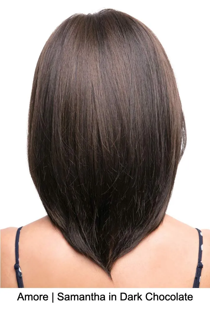 SAMANTHA Double Mono Synthetic Wig by Amore, 5PC Bundle: Wig, 4oz Mara Ray Enriched Shampoo, Conditioner, Wide Tooth Comb, and 19 Page Belle of Hope Guide (Cappucino)