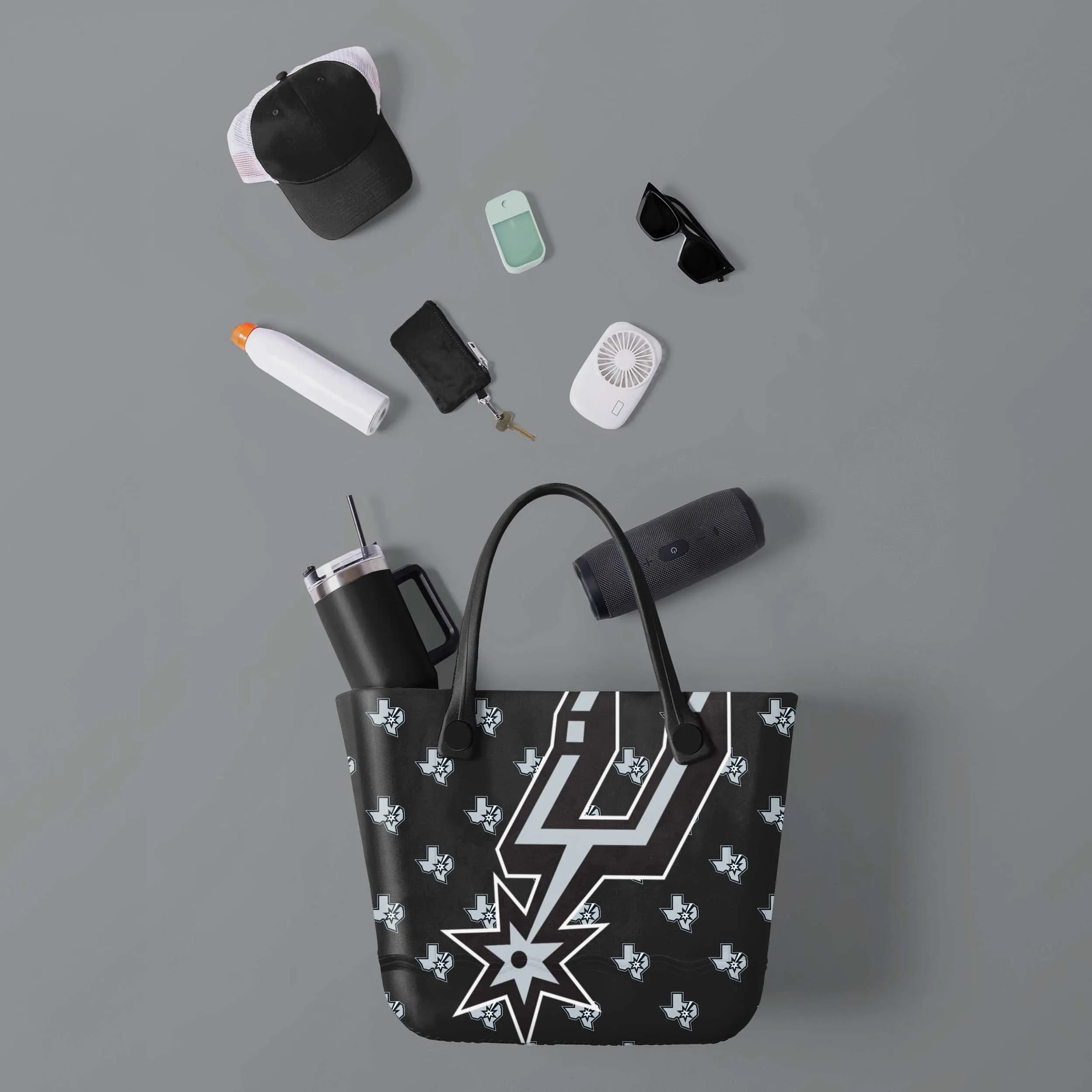 San Antonio Spurs Big Logo Mini Print Tailgate Tote Bag