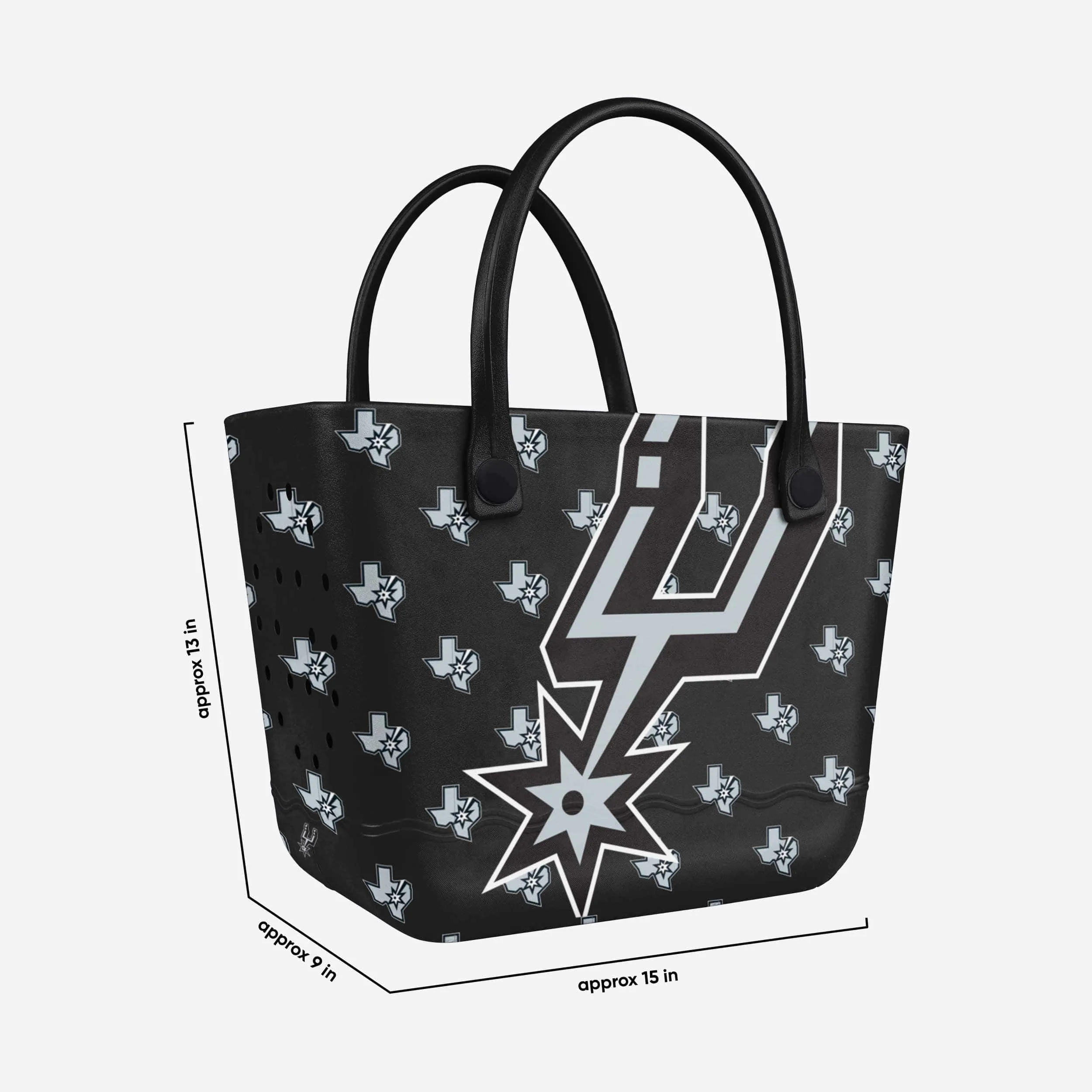 San Antonio Spurs Big Logo Mini Print Tailgate Tote Bag