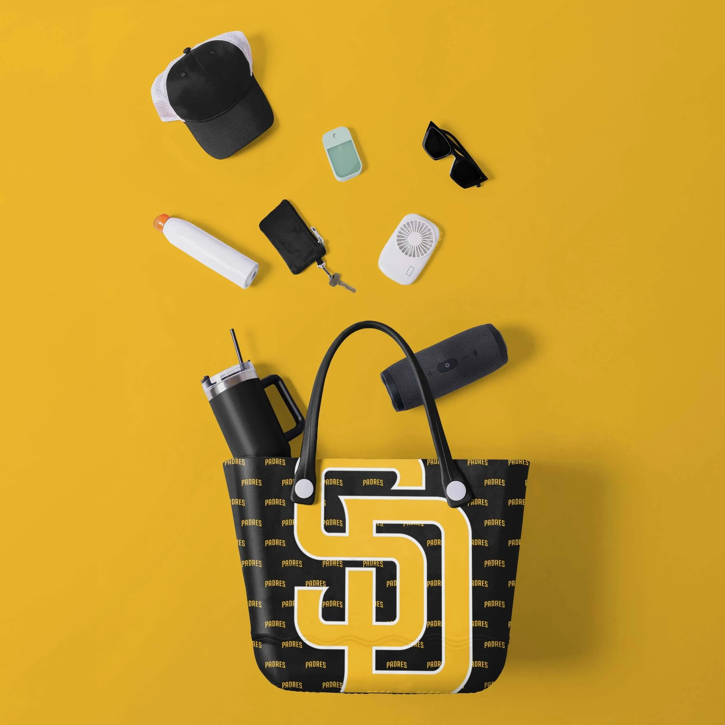 San Diego Padres Big Logo Mini Print Tailgate Tote Bag