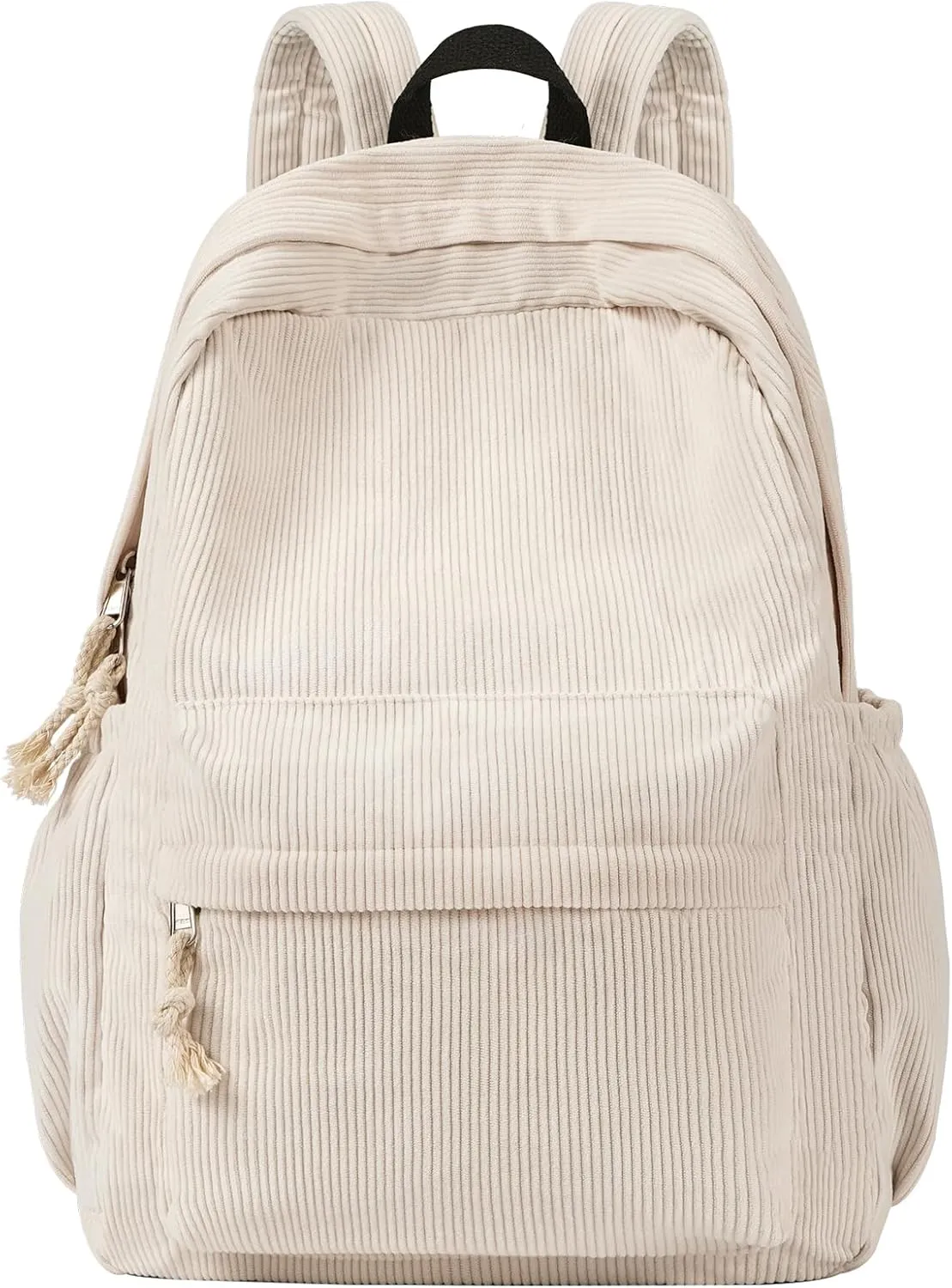 School Backpack for Teens, Corduroy Bookbag with 6X Cute Pin Accessories, Lightweight High School College Laptop Bags, Women Travel Daypacks