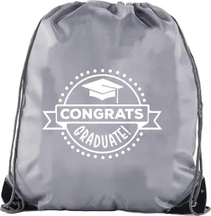 Senior Graduation Drawstring Backpacks Personalized Party Favor Cinch Bags - Congrats Graduate