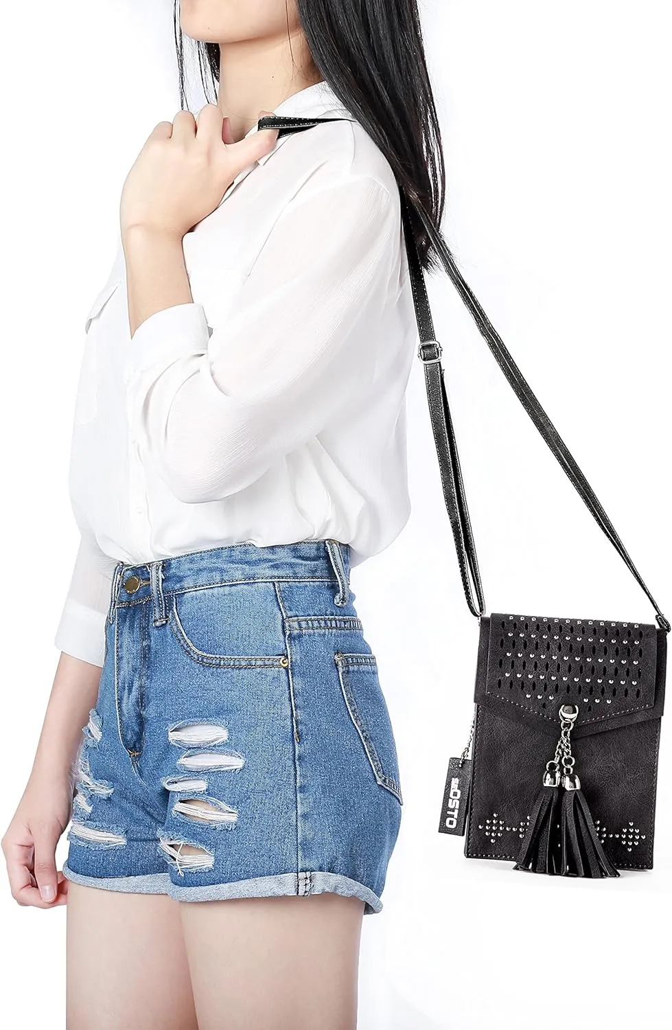 seOSTO Womens Small Crossbody Bag For Woman, Tassel Wallet Purse，Gifts For Teenage Girls