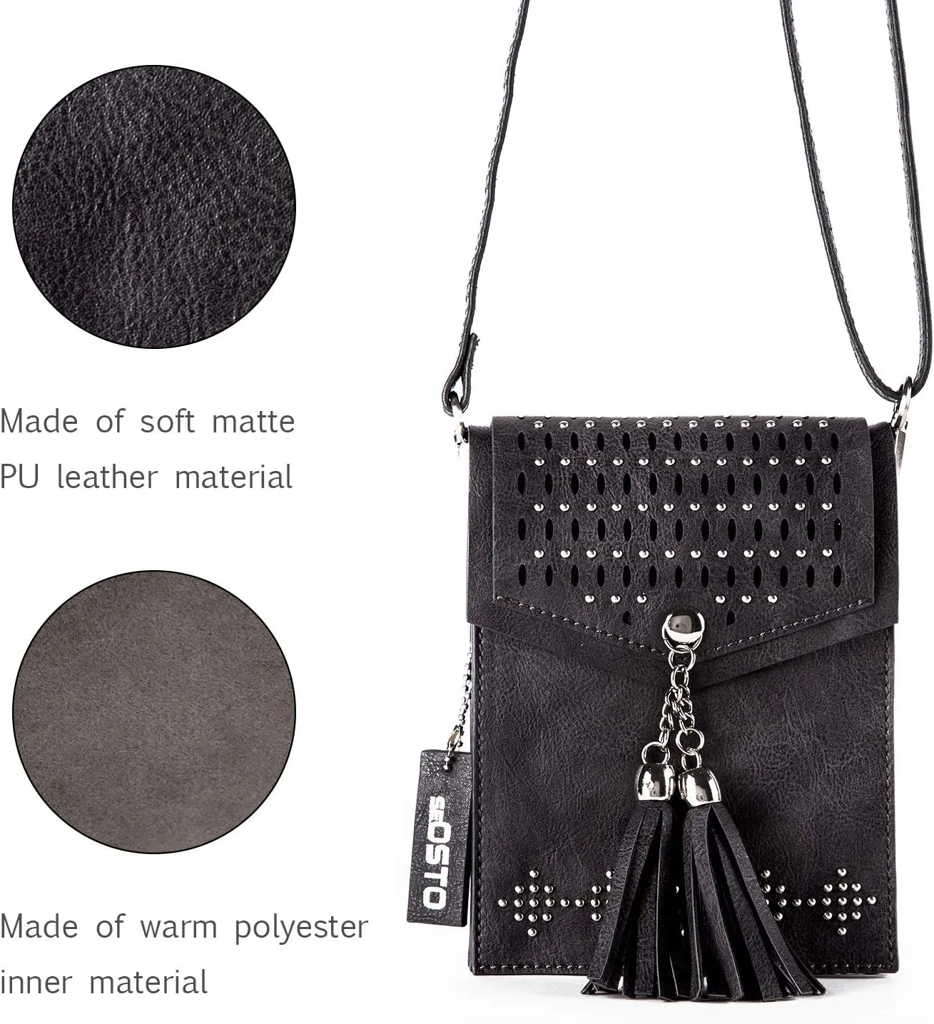 seOSTO Womens Small Crossbody Bag For Woman, Tassel Wallet Purse，Gifts For Teenage Girls