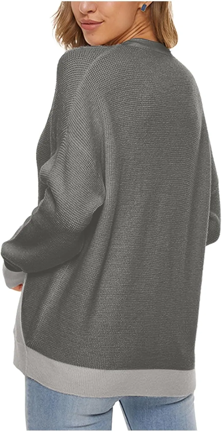 Sexy Cross Wrap v Neck Sweaters for Women Trendy Oversized Long Sleeve Knit Pullover Tops Ladies Casual Sweater