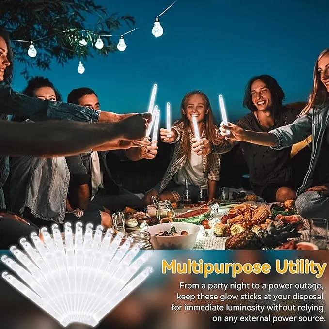 Shappy 30 Pcs 6 Inch Glow Sticks with 12 Hour Duration Bright Emergency Light Sticks for Camping Hiking Activities Glowsticks for Party Bulk Accessories