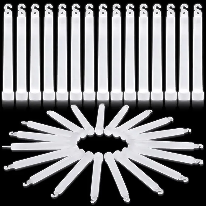 Shappy 30 Pcs 6 Inch Glow Sticks with 12 Hour Duration Bright Emergency Light Sticks for Camping Hiking Activities Glowsticks for Party Bulk Accessories