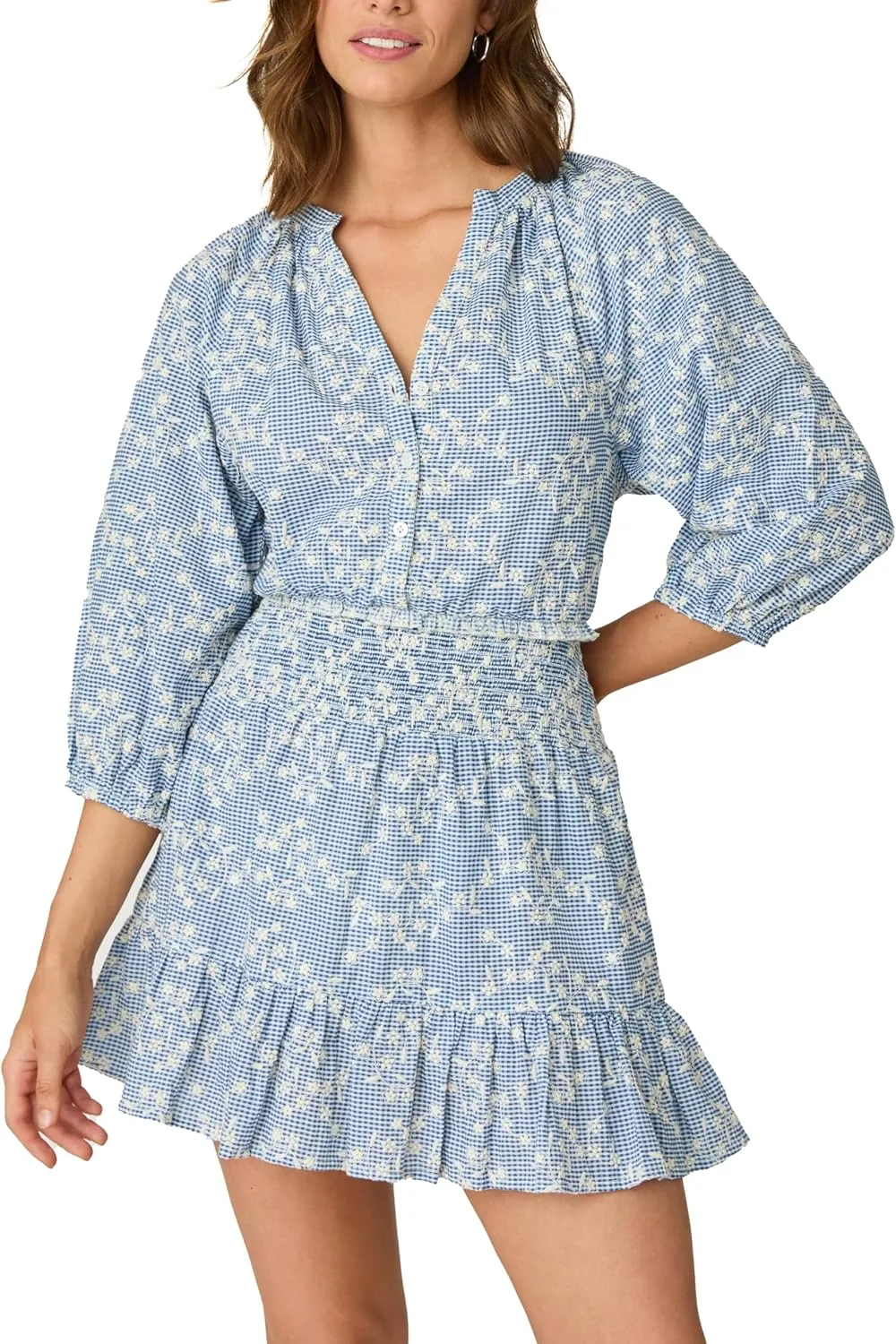 Shoshanna Women's Embroidered Gingham Picnic Mini