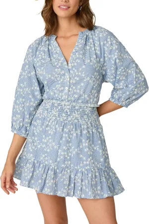 Shoshanna Women's Embroidered Gingham Picnic Mini