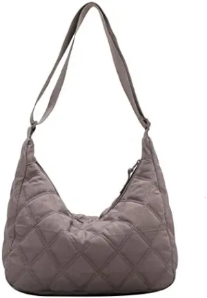 Shoulder Bag Women Quilted Puffer Dumpling Bag Lightweight Handbag Soft Cloud Purse for Daily Travel Work Commute