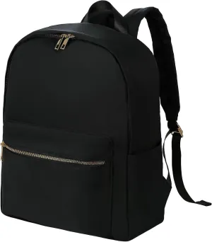 Simple Nylon Light-weight Backpack for Women - Casual Daypack Carry On (Black)